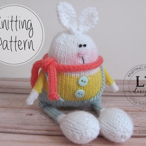Riley Rabbit Knitting pattern, Soft knit toy, Tutorial, Knitting Pattern, knit in the round, DK yarn, PDF file Instant Download image 6