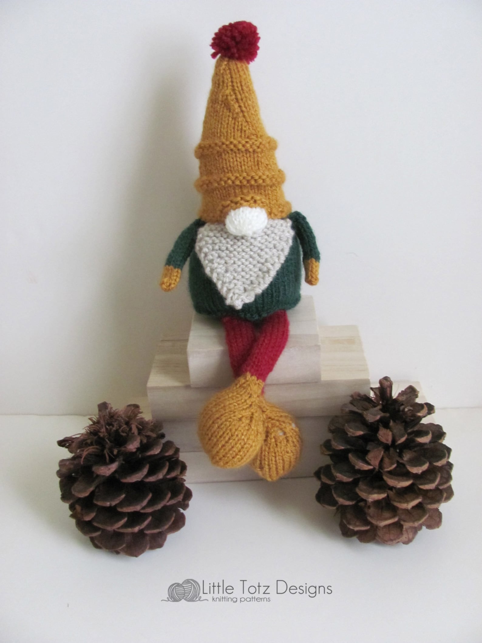 Shelf Sitter Gnome Pattern Soft Knit Toy Tutorial Knitting Etsy