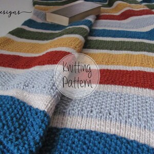 Callie's Blanket/Throw KNITTING PATTERN/ Worsted Weight Yarn/ Easy to knit/Instant download/PDF/stash buster image 4