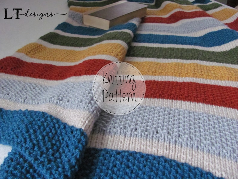 Callie's Blanket/Throw KNITTING PATTERN/ Worsted Weight Yarn/ Easy to knit/Instant download/PDF/stash buster image 4