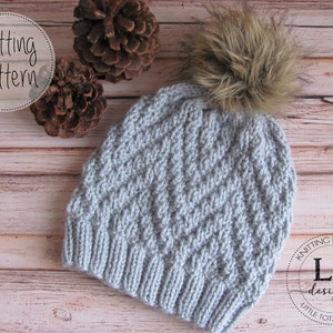 The Ridge knit hat Pattern - Adult size - Worsted Weight Yarn - PDF pattern - Instant Download - Texture Stitch - Knit in the round