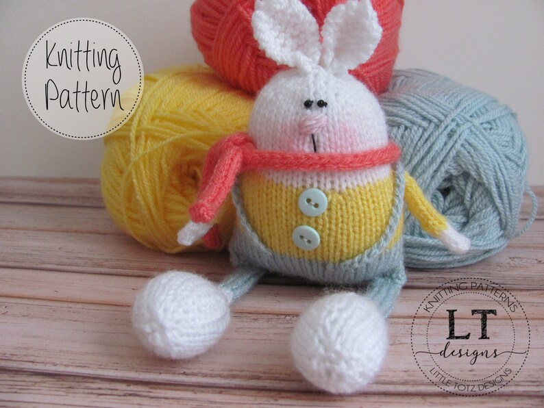 Riley Rabbit Knitting pattern, Soft knit toy, Tutorial, Knitting Pattern, knit in the round, DK yarn, PDF file Instant Download image 8