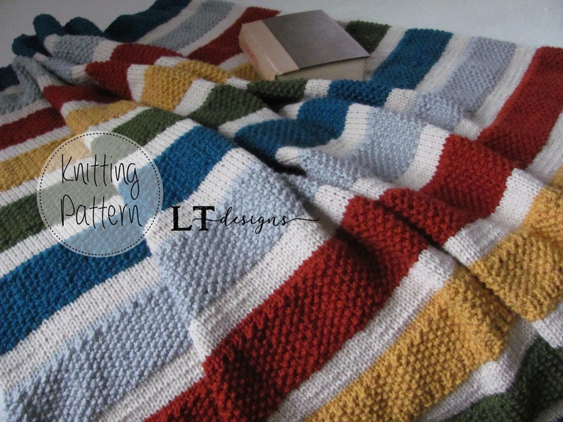 Callie's Blanket/Throw KNITTING PATTERN/ Worsted Weight Yarn/ Easy to knit/Instant download/PDF/stash buster image 3