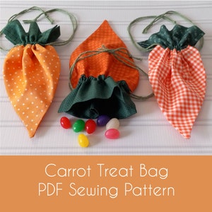 Carrot Treat Bag Sewing Pattern, Easter, Easy to Make,   PDF file - Instant Download