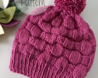 Rosie knit hat Pattern - Adult size - Worsted - PDF pattern - Instant Download  - Basket WeaveTexture Stitch - Knit in the round
