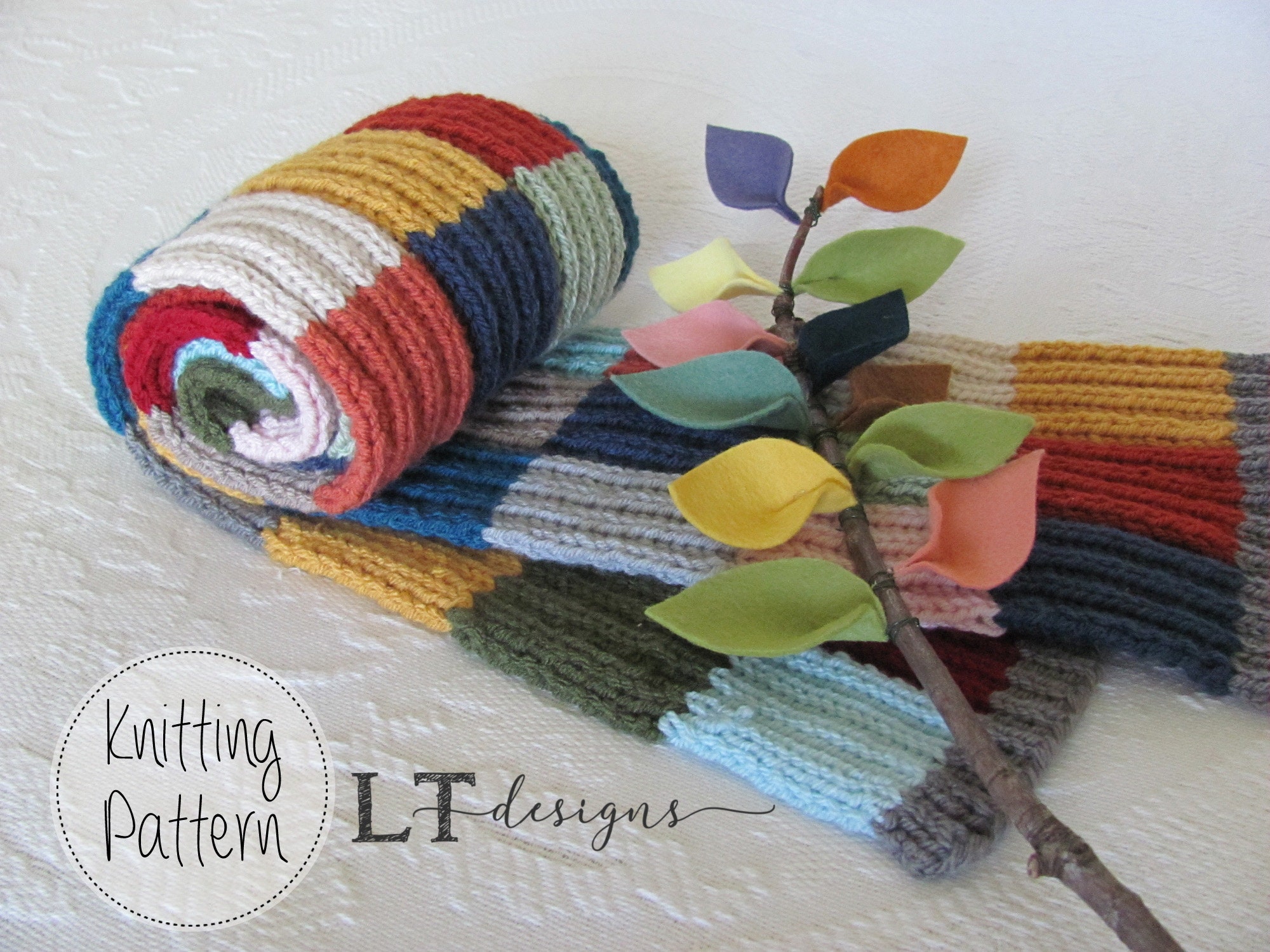 Knitting Strapwork Pattern Rib Knit Patchwork Knit Scarf Pattern - Adult Size - Worsted Weight ...