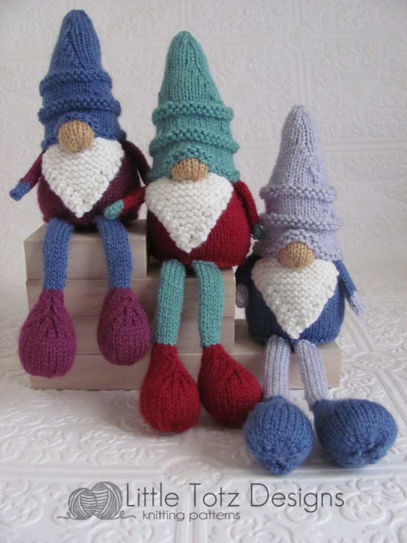 Shelf Sitter Gnome pattern Soft knit toy Tutorial Knitting Etsy