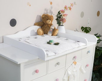 Puckdaddy changing table Noah with panel 159.5x80x15 cm with divider for IKEA Hemnes dressers