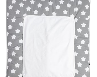 Puckdaddy changing mat Finja 77x75 cm with stars/dots design in grey