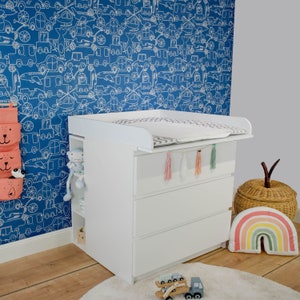 KraftKids, estantería para cambiador, color blanco, se adapta a la cómoda  HEMNES