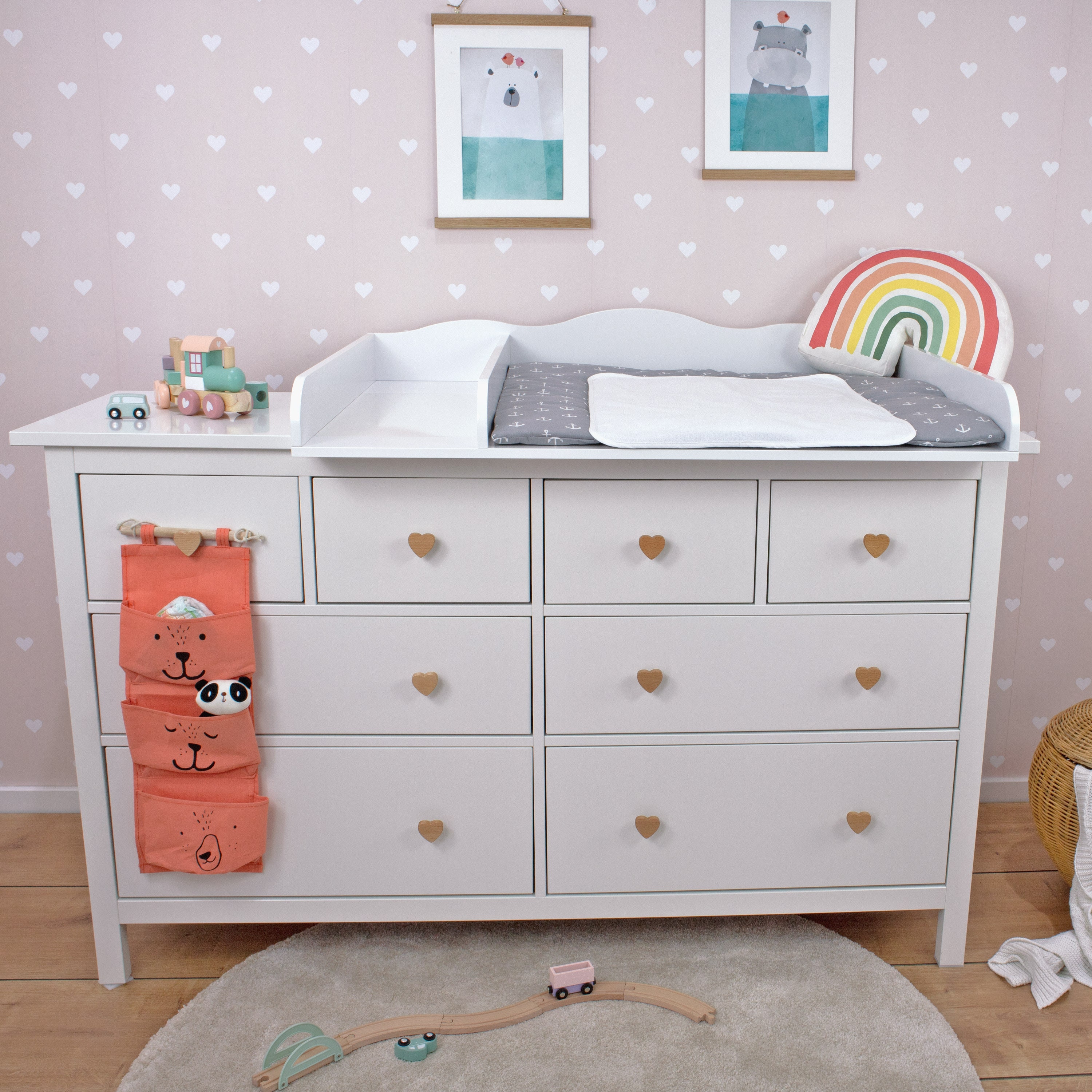 Puckdaddy – Cambiador Espen, Compatible con la Cómoda Malm de IKEA – 80 x  78 x 10 cm de Madera Blanca – Tablero de Calidad con Material de Montaje  para Pared : : Bebé