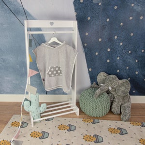 Puckdaddy Finja Hooded Towel 79x78cm Baby Towel with Stars Motif in Grey