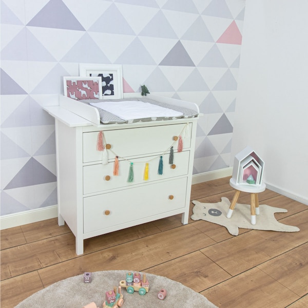 Puckdaddy Changing top Lijan with wide cover, white, für Hemnes