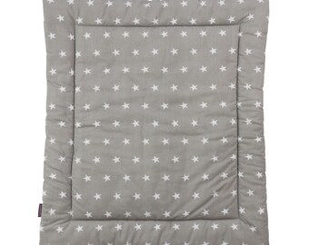 Puckdaddy Wickelauflage Frida 65x75 cm mit Sterne Muster in Grau