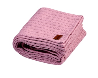 Knitted blanket Aurora all pink cuddly blanket 72 x 100 cm