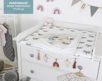 Adaptador para trocador de fraldas Puckdaddy Lijan, 108x10x80 cm, feito de madeira branca, compatível com as cômodas Hemnes da IKEA.