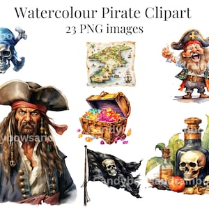 Pirate Watercolour Clipart - Pirates PNG Clipart - For Commercial Use