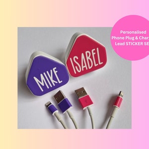 Personalised Phone Sticker Set for  Plug & Charger Cable