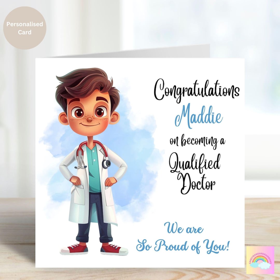 Personalised Congratulations on Becoming a Qualified Doctor Card - Etsy
