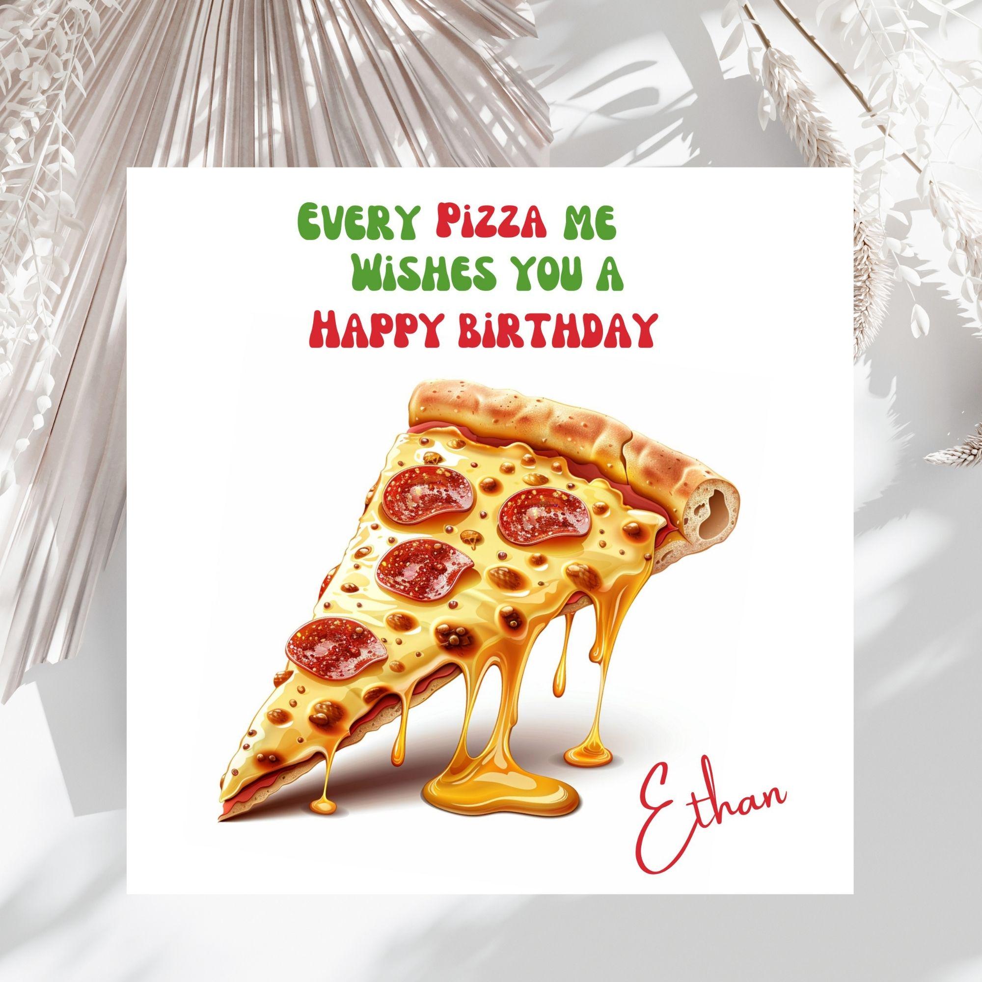 Huxters Geburtstagskarte Für Großvater – „Have A Pizza Slice Day“, 14,8 Cm, Mit Umschlag