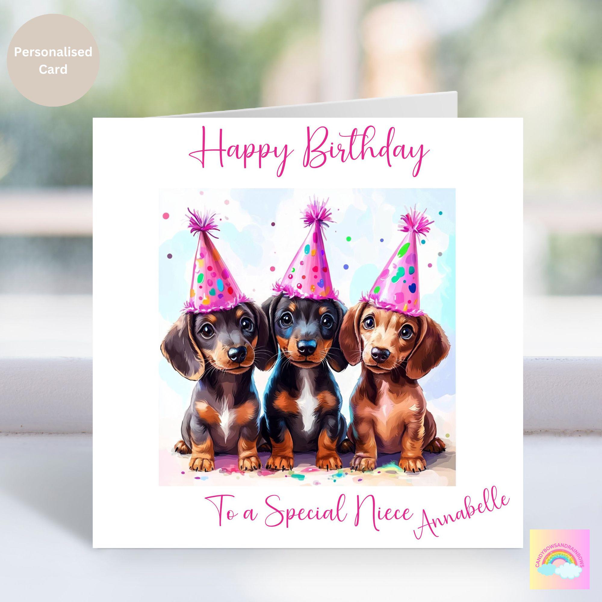 Personalised Cartoon Dachshund Birthday Card - Dog Lover Card - Etsy
