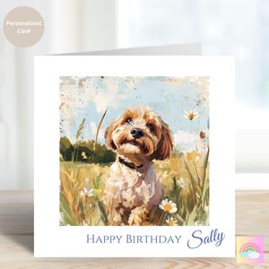 Personalized Cavapoo Dog Birthday Card: Dog Lover Gift