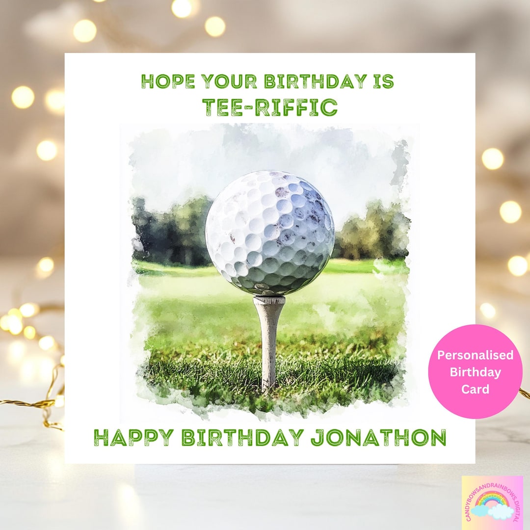 Personalised Golf BIRTHDAY Greeting Card Golf Birthday Card Etsy — free download