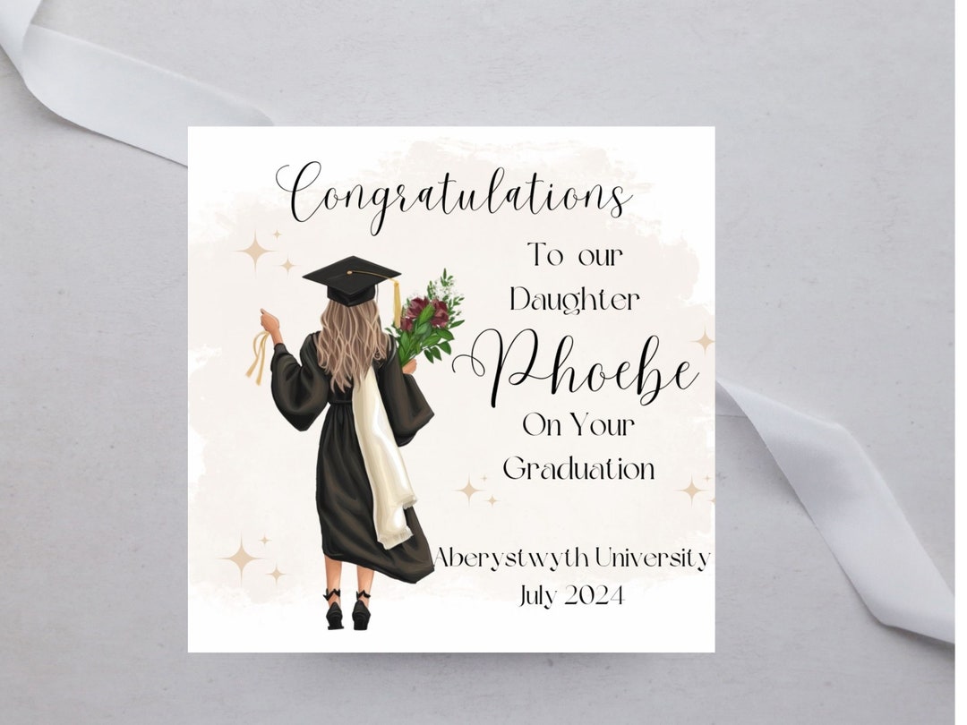 Personalised Graduation Congratulations Card Female Graduate Class of ...