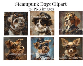 Steampunk Dogs Clipart - PNG Clipart - For Commercial Use