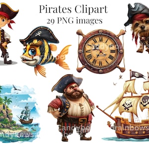 Cute Cartoon Pirate Clipart - 29 images - Pirate Party PNG Clipart - For Commercial Use