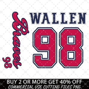 98 Braves Png, Wallen Png, Wallen 98 Braves Png, Wallen Country Music Png, Morgan Wallen Png, Western Png, Wallen 98 Png, Braves 98 Png