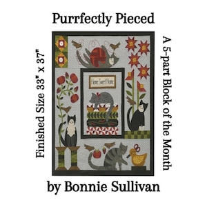 Purrfectly Pieced BOTM Quilt Kit from Keepsake Quilting - Woolies Flannel Fabrics by Bonnie Sullivan / Maywood Studios 2015 - CAT Quilt