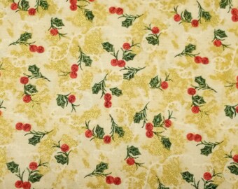 Out of Print Cotton Quilting Fabric 4+ yards total Gold Accents Christmas Memories Fabric Lot by Judy Hansen for Paintbrush Studio