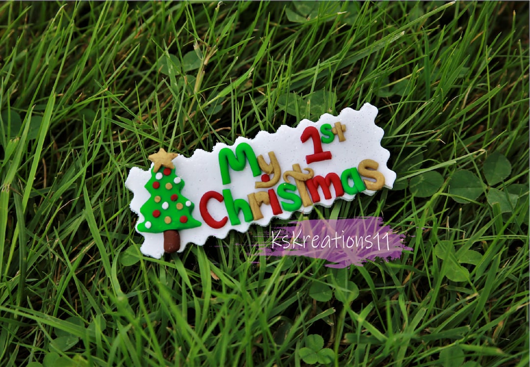 Christmas Tree Name Plate Clay Embellishment Flat Back Etsy