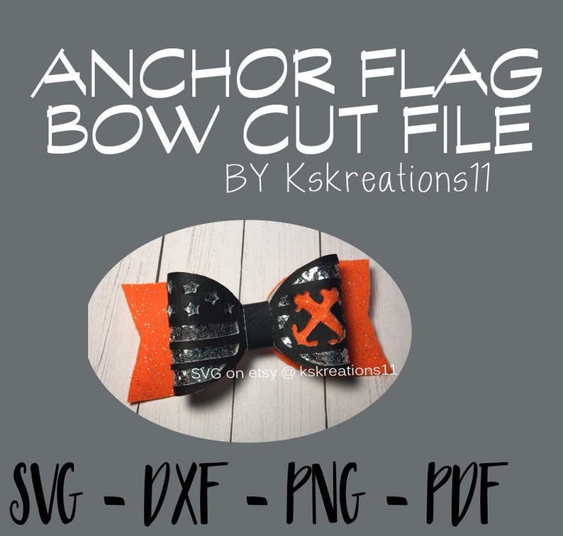 Silhouette Anchor Flag Bow SVG 3D Bow Cut File png Cut File diy Cricut DXF Template Leather Hair Accessories