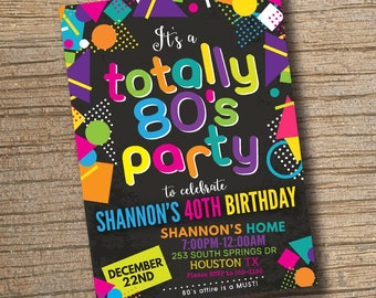 80s invite etsy