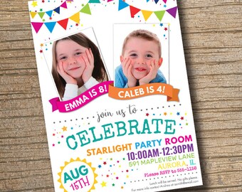 combined invitation etsy