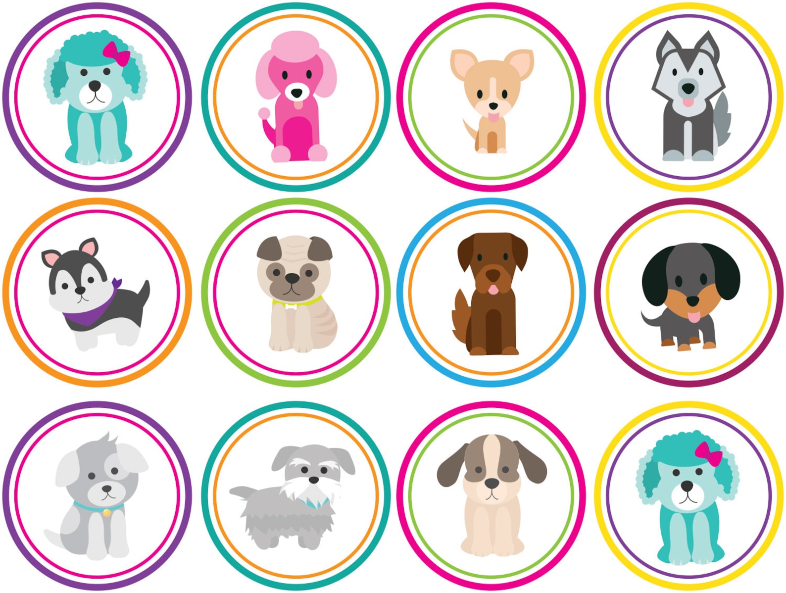 printable-puppy-cupcake-toppers-instant-download-favor-bag-etsy