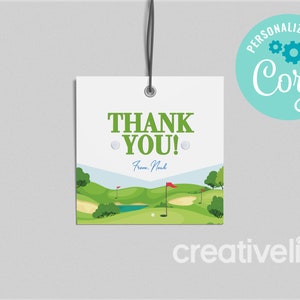 EDITABLE, INSTANT DOWNLOAD Golf Birthday Favor Tag Hole In One Birthday Party Invitation, Hole in One Favor Tag, Hole-in-One Party Favor Tag