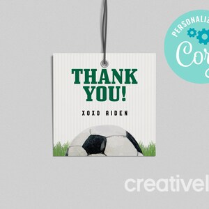 EDITABLE, INSTANT DOWNLOAD Soccer Birthday Basketball Thank You Favor Tag Soccer Party Football Sport Soccer Birthday Party Any Age