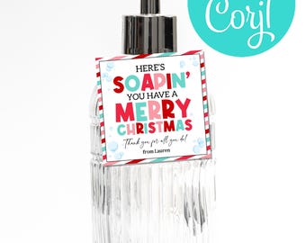 Kerstcadeaukaartje Soapin You have a Merry Christmas Cadeaukaartje vakantie handzeep cadeaukaartje leraar vakantie cadeau idee bewerkbaar INSTANT DOWNLOAD