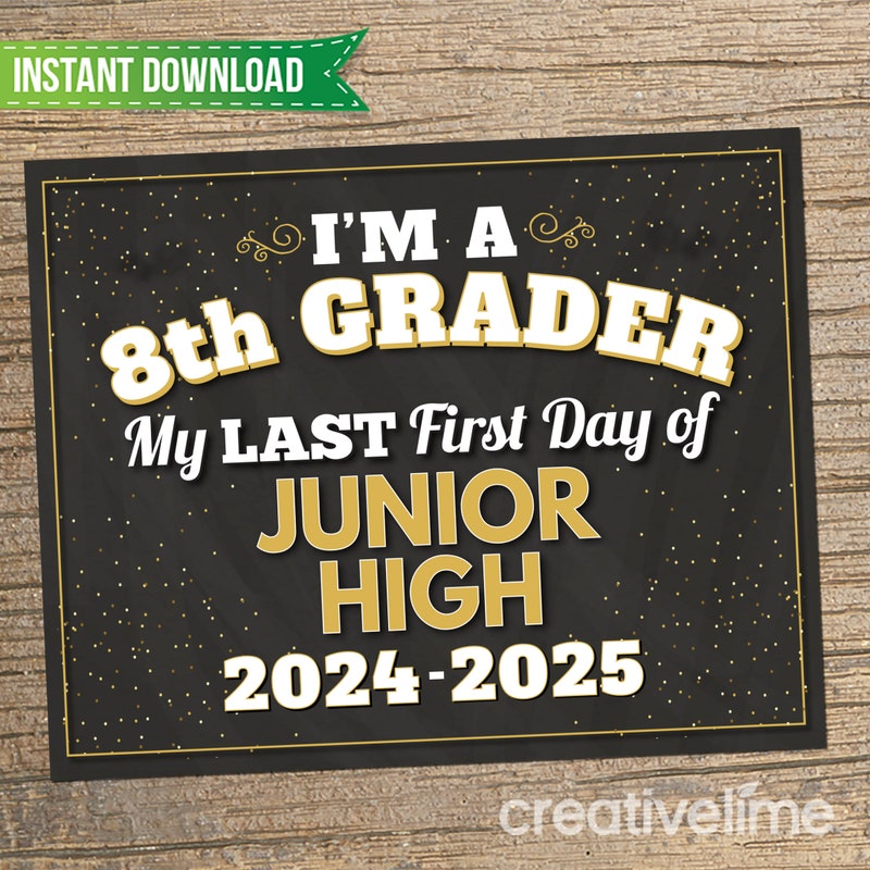 First Day of 8th Grade Etsy