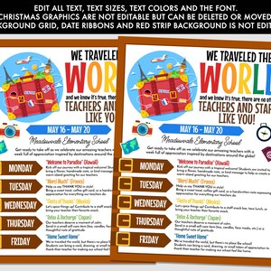 Teacher Appreciation Week Flyer | Around the World Theme, Editable ...
