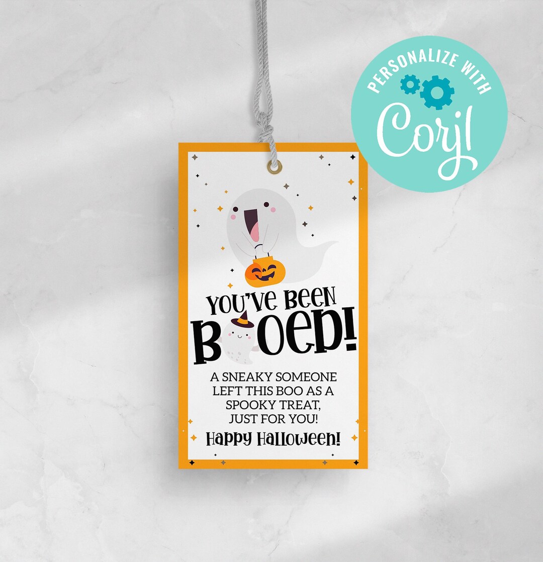 Halloween You've Been Booed Gift Tag: Editable Printable (instant ...
