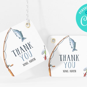 Fishing Party Favor Tags Printable Fishing Party Thank You Tags