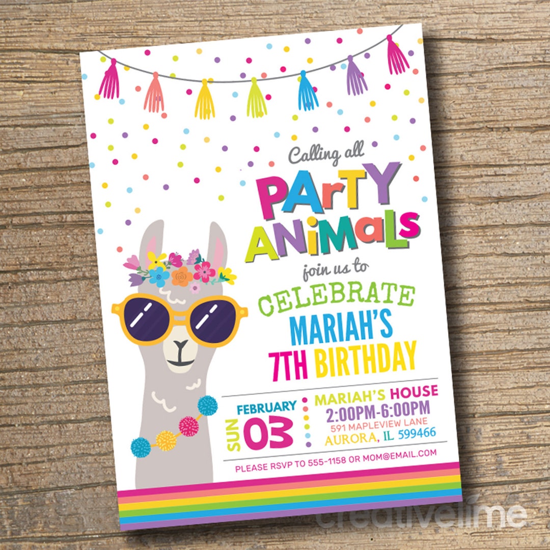 WE EDIT, You Print Llama Invitation, Llama Birthday Party, Alpaca ...