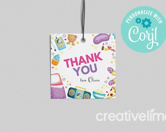 Sleepover Party Favor Tags: Editable Slumber Party Thank You (Instant Download)