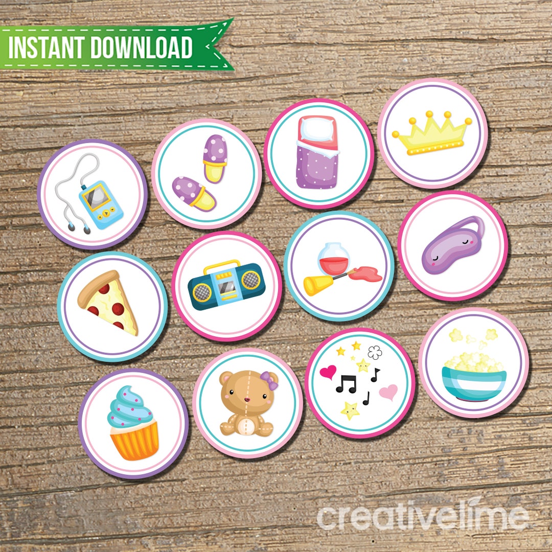 Bachelorette Party Accessories 36 Pcs Pink Sleepover Party Cupcake Toppers - Slumber Party Decorations For Girls Birthday & Bachelorette Barbie Cake Decorations 4 thumbnail image