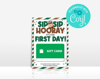 Editable First Day of School Gift Card Holder (Digital Download)