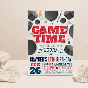 Hockey Birthday Party Invitation, Hockey Party, Hockey Invitation, Sport Birthday Invite, Sports Party, Any Age EDITABLE, INSTANT DOWNLOAD